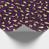 Paarse en gouden luipaard afdrukken cadeaupapier (Hoek)