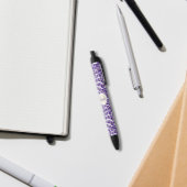 Paarse en gouden luipaard Patroon Blauwe Inkt Pen