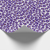 Paarse en gouden luipaard Patroon Cadeaupapier (Hoek)