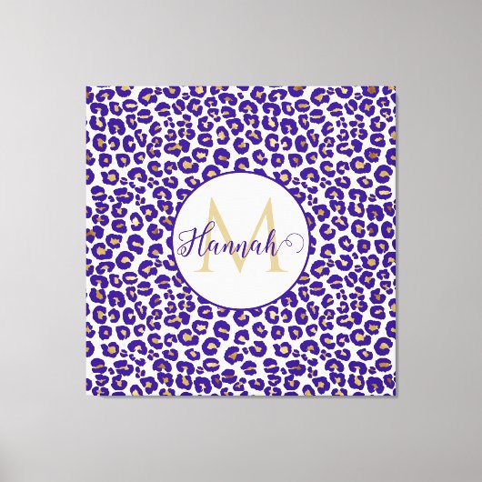 Paarse en gouden luipaard Patroon Canvas Afdruk (Voorkant)