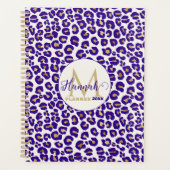 Paarse en gouden luipaard Patroon Planner (Voorkant)