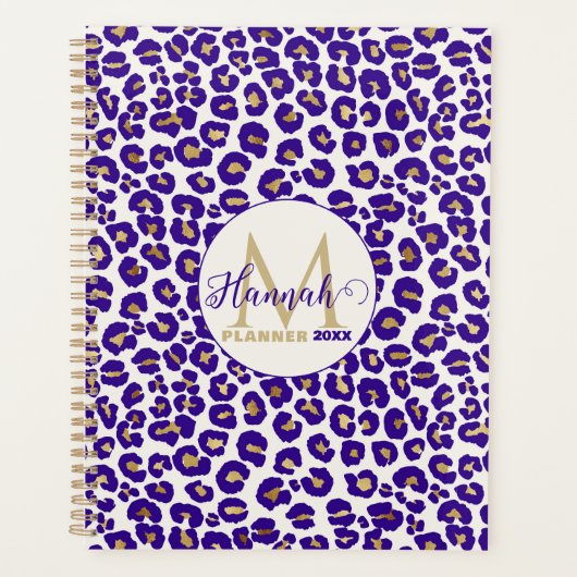 Paarse en gouden luipaard Patroon Planner (Voorkant)
