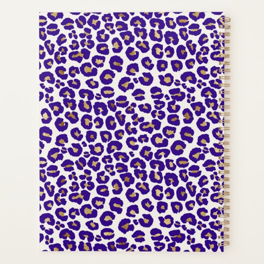 Paarse en gouden luipaard Patroon Planner (Achterkant)