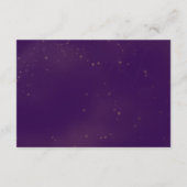 Paarse en gouden maan en terug bruiloft informatiekaartje (Achterkant)