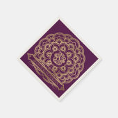 Paarse en gouden Mandala Indiase bruiloft servet (Hoek)