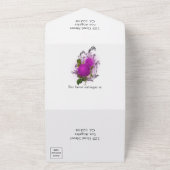 Paarse en gouden Mardi Gras-verjaardagsfeestje All In One Uitnodiging (Buitenkant)