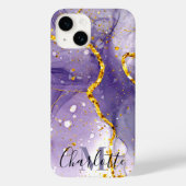 Paarse en gouden marmer Case-Mate iPhone case (Achterkant)