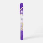 paarse en gouden marmer glitters gepersonaliseerd iPhone hoesje (Linkerkant)
