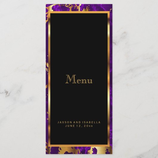 Paarse en gouden marmer - Menu (Voorkant)