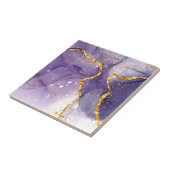 Paarse en gouden marmer tegeltje (Zijkant)