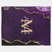 Paarse en gouden marmeren agaat fleece deken (Voorkant (Horizontaal))