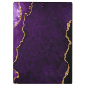 Paarse en gouden marmeren agaat klembord (Achterkant)