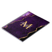 Paarse en gouden marmeren agaat notitieboek (Linkerzijde)