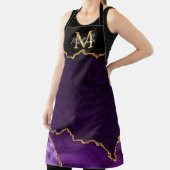 Paarse en gouden marmeren agaat schort (Insitu)