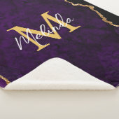 Paarse en gouden marmeren agaat sherpa deken (3/4)