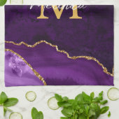 Paarse en gouden marmeren agaat theedoek (Gevouwen)