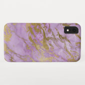Paarse en gouden marmeren elegante moderne print Case-Mate iPhone case (Achterkant (horizontaal))