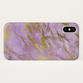 Paarse en gouden marmeren elegante moderne print Case-Mate iPhone case (Achterkant (horizontaal))