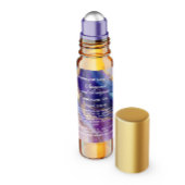 Paarse en gouden marmeren parfum roller flesetiket vierkante sticker