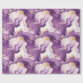 Paarse en gouden marmeren vloeibare stijl patroon cadeaupapier (Vlak)