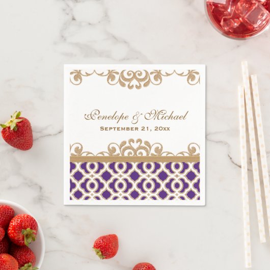 Paarse en gouden Marokkaanse bruiloft Servet (Insitu)