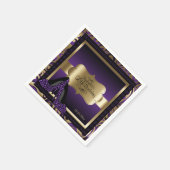 Paarse en gouden metallic - 50e verjaardag | DIY-t Servet (Hoek)