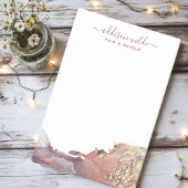 Paarse en gouden moderne kunst vloeibare waterverf post-it® notes