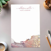 Paarse en gouden moderne kunst vloeibare waterverf post-it® notes