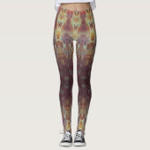 Paarse en gouden motief leggings (Voorkant)