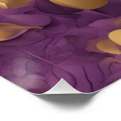Paarse en gouden muur Abstracte kunst Perfect Poster (Hoek)