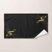 Paarse en gouden muziekhanddoeken - Treble Clef Bad Handdoek (Handdoek)