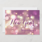 Paarse en gouden nieuwjaarsgroet feestdagenkaart (Voorkant)
