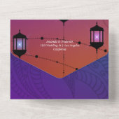 Paarse en gouden olievlek in Arabië All In One Uitnodiging (Achterkant)