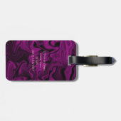 Paarse en gouden olifant Elegant Monogrammed Bagagelabel (Achterkant horizontaal)