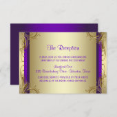 Paarse en gouden ontvangstkaarten informatiekaartje (Voorkant / Achterkant)