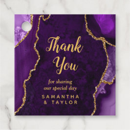 Paarse en gouden oorkonde bruiloft Hartelijk dank Bedankjes Labels