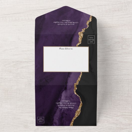 Paarse en gouden oorlogen in één keer all in one uitnodiging (Buitenkant)