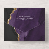 Paarse en gouden oorlogen in één keer all in one uitnodiging (Achterkant)