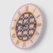 Paarse en gouden patronen van lichte wandklok (Hoek)