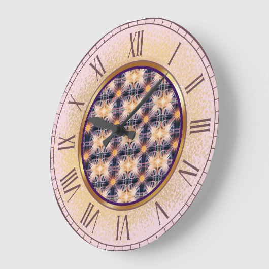 Paarse en gouden patronen van lichte wandklok (Hoek)