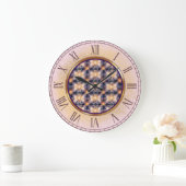 Paarse en gouden patronen van lichte wandklok (Huis)