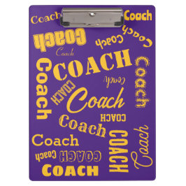 Paarse en gouden persoonlijke Coach Gift Name Art Klembord