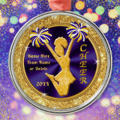 Paarse en gouden persoonlijke kerstcadeautjes metalen ornament