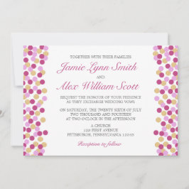 Paarse en gouden pootweddenuitnodiging kaart