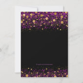 Paarse en gouden Quinceanera Kaart (Achterkant)