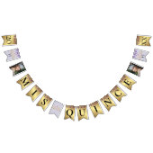 Paarse en gouden Quinceañera viering Vlaggetjes (Alle)