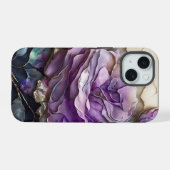 Paarse en gouden reus Rozen iPhone 15 Case (Achterkant horizontaal)