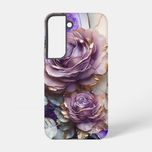 Paarse en Gouden Reuzenrozen Samsung Galaxy Hoesje