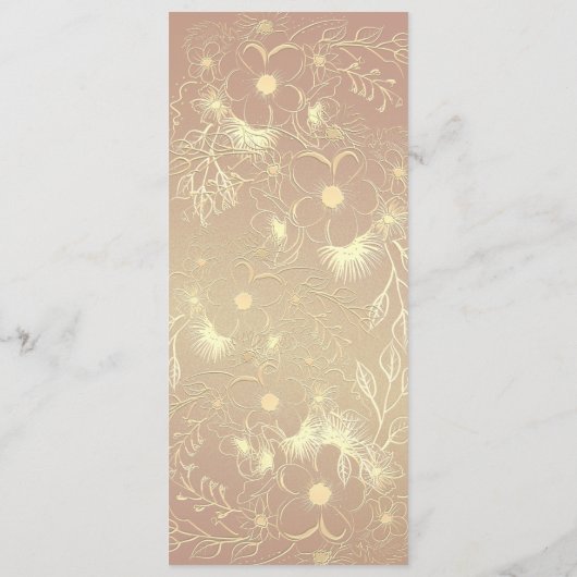 Paarse en gouden rustieke bruiloft menu (Achterkant)