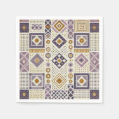 Paarse en gouden Scandinavische geometrische decou Servet (Voorkant)
